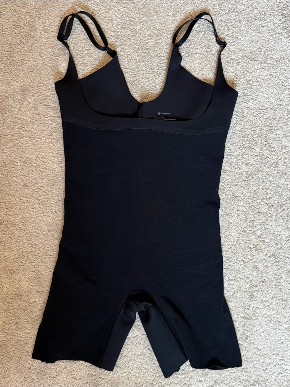 Honeylove Black Open-Bust Mid-Thigh Bodysuit Medium Body Sculpting Tummy Control